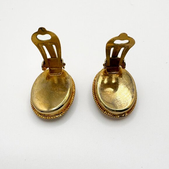 Vintage 1950s-1960s Italian Micro Mosaic Oval Clip on Earrings - Picture 4 of 4